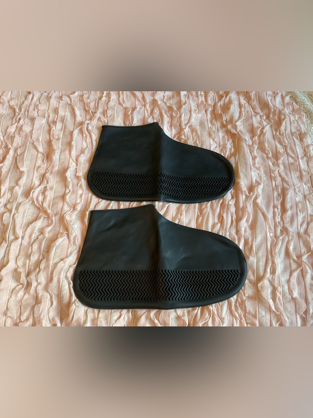 Black Silicone Waterproof Shoe Covers Size Large